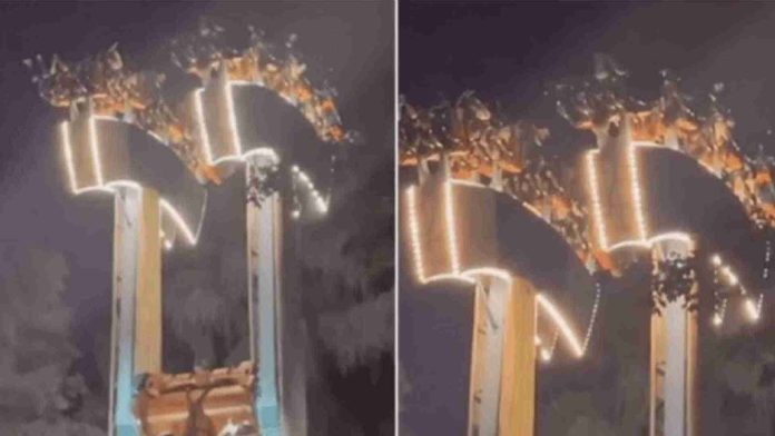 Falla juego mecánico y personas quedan de cabeza durante 30 minutos