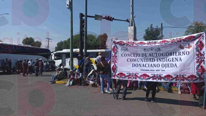 Indígenas de Donaciano Ojeda se manifiestan en la Fiscalía de Michoacán