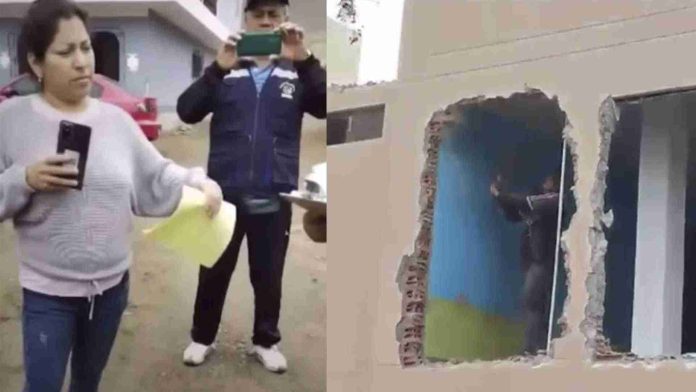 Mujer derrumba su casa para no entregársela a familia de su expareja