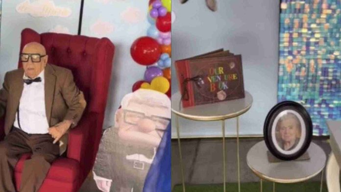 Abuelito celebra su cumpleaños con fiesta temática de ‘Up’