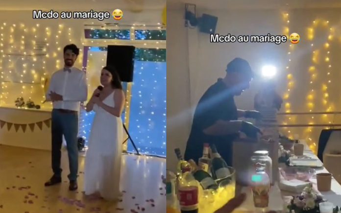Pareja es criticada por servir hamburguesas de McDonald's como banquete de boda