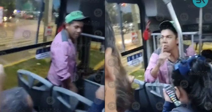 Sujeto se niega a ceder asiento a mujer ;