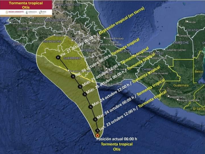 PC en Lázaro Cárdenas mantiene monitoreo de la tormenta tropical Otis