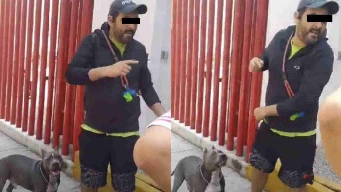 Hombre golpea a mujer que le reclamó por pasear su perro sin correa