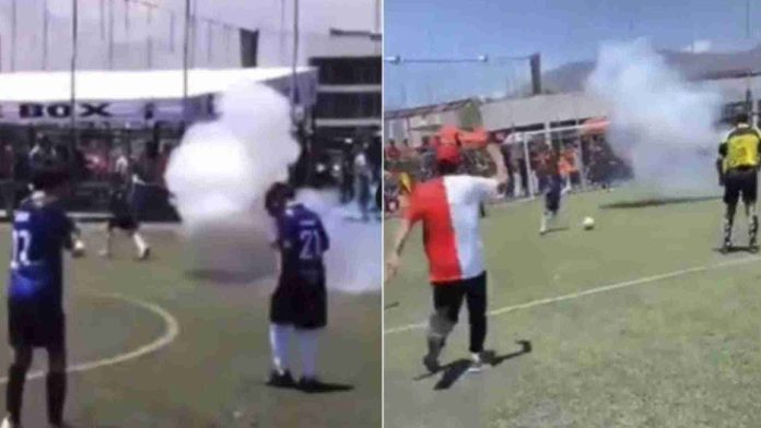 Lanzan explosivos a la cancha de fútbol durante juego infantil en Hidalgo
