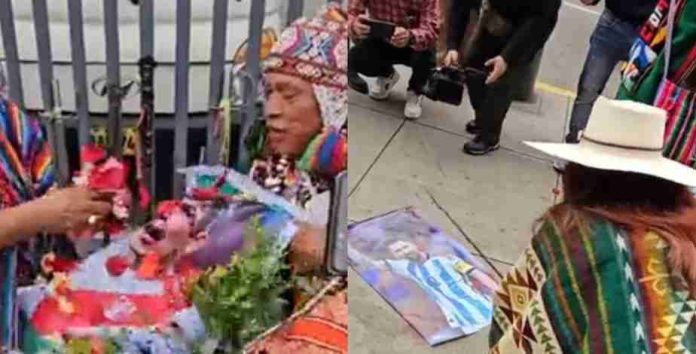 Video: Peruanos hacen ritual contra Messi para que Perú gane este martes