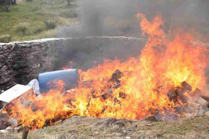 Estrategia de seguridad en Michoacán, permite incineración de más de una tonelada de drogas: SSP