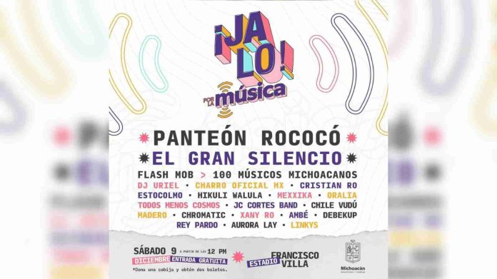 Bedolla anuncia el próximo Jalo por la Música con Panteón Rococó, El Gran Silencio y 17 bandas locales