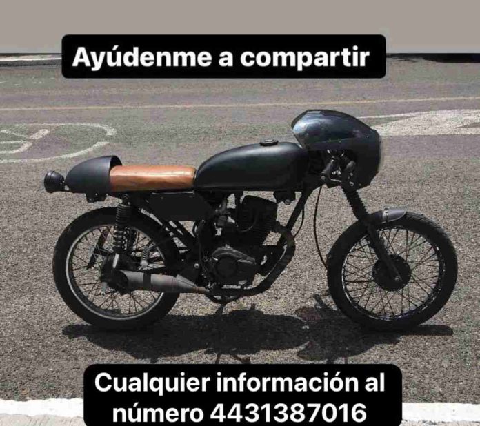 Moto robada esta madrugada en Torreón nuevo en la ciudad de Morelia