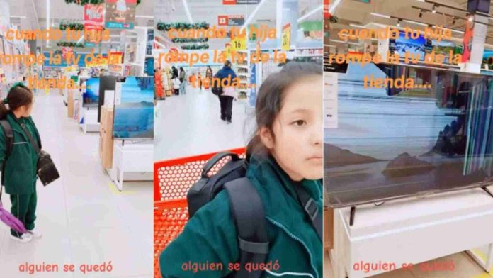 Critican a madre de una niña por romper pantalla en centro comercial