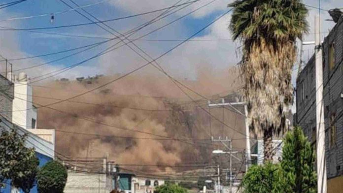 Desgajamiento de Cerro de las Minas en CDMX tras sismo