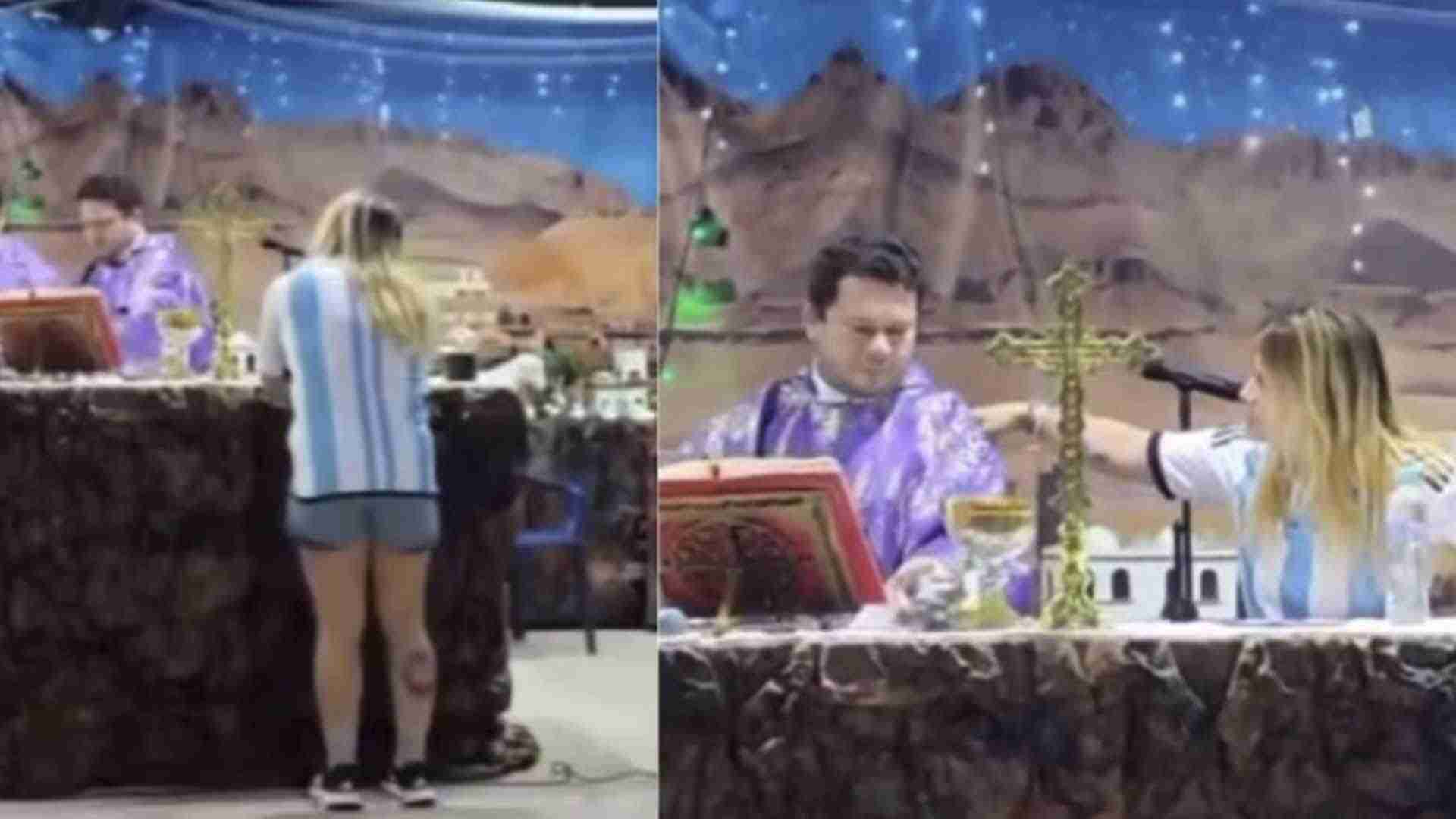 Mujer interrumpe misa porque no la dejaban dormir Mujer interrumpe misa porque no la dejaban dormir