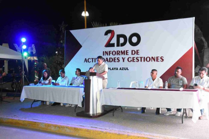 Fausto Nambo Rivera, Jefe de Tenencia de Playa Azul, Presenta su Informe de Actividades