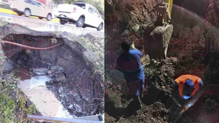 Flujo de agua al centro de Morelia, cerrado por fuga de gran dimensión desde el jueves