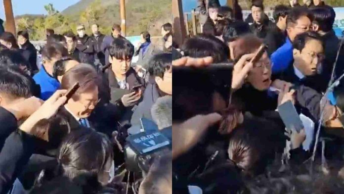 Apuñalan en el cuello al líder del principal partido de la oposición surcoreana