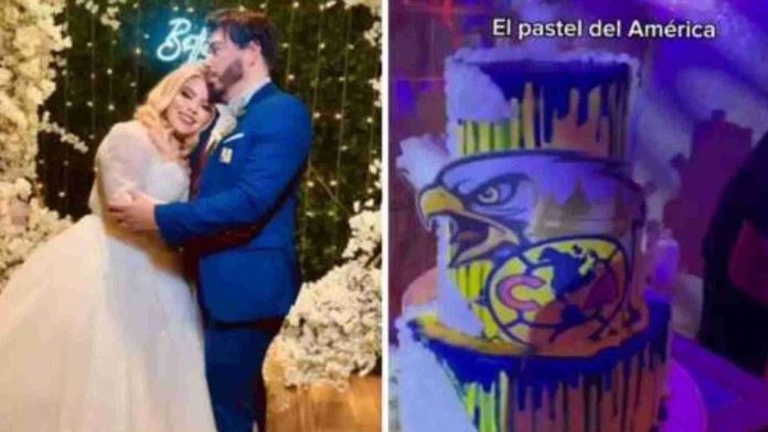 Pareja celebra su boda con temática del club América