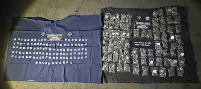 SSP asegura a 5 personas con droga, en Zamora