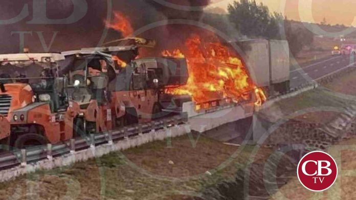 Se quema tráiler en la pista de Occidente