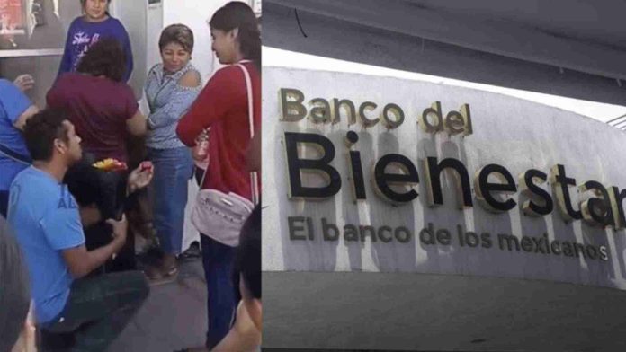 Hombre le pide matrimonio a su novia en un Banco del Bienestar