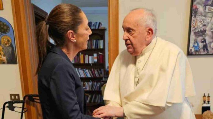 SOSTIENE CLAUDIA SHEINBAUM ENCUENTRO CON EL PAPA FRANCISCO