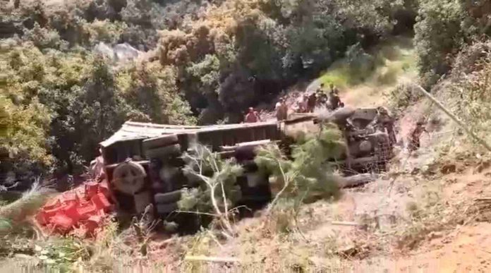#Video: Se desbarranca camión cargado con toneladas de aguacate