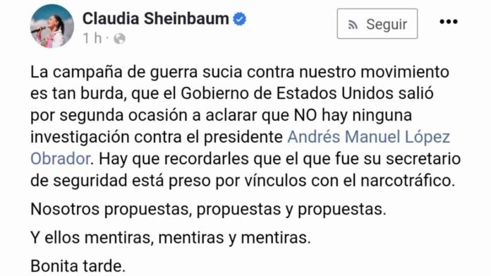 Nosotros propuestas; ellos mentiras: Claudia Sheinbaum sobre guerra sucia contra la 4T