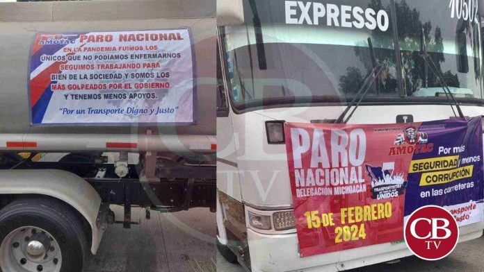 Transportistas michoacanos se suman al bloqueo nacional