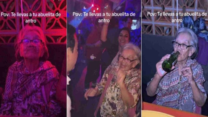 Abuelita se vuelve viral por salir de antro con su nieta