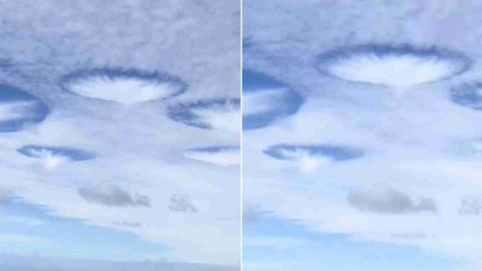 NASA capta extraños agujeros en las nubes similares a ovnis