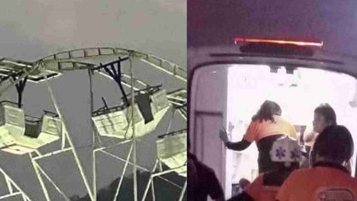 Padre e hijo caen desde lo alto de rueda de la fortuna en Veracruz