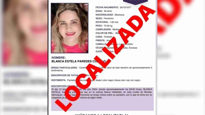 Policía Morelia localiza con éxito a mujer reportada como desaparecida