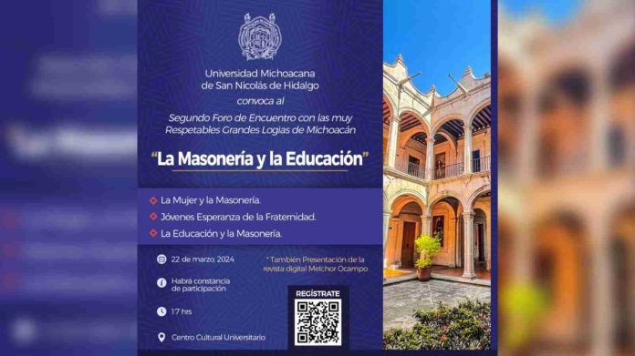 UMSNH realizará el segundo Foro “La Masonería y la Educación”