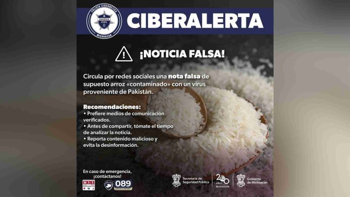 Emite SSP ciberalerta por noticia falsa de arroz contaminado