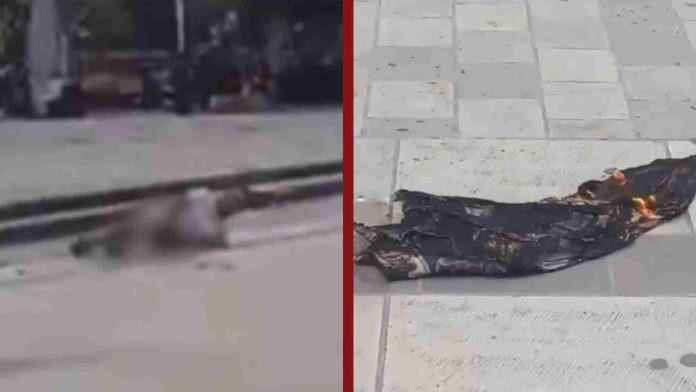 Hombre se prende fuego en la Alameda de Oaxaca y nadie lo auxilia