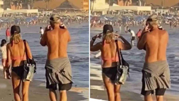 Turistas se tapan los oídos al escuchar música de banda en playa de Mazatlán
