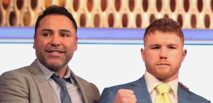 ‘Canelo’ Álvarez y De la Hoya a punto de los golpes; el campeón acusa de robo al promotor