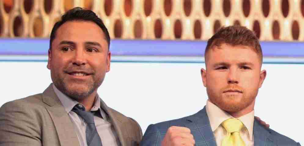 ‘Canelo’ Álvarez y De la Hoya a punto de los golpes; el campeón acusa de robo al promotor ‘Canelo’ Álvarez y De la Hoya a punto de los golpes; el campeón acusa de robo al promotor