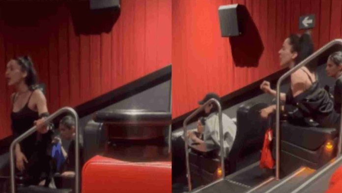 Mujer agrede física y verbalmente a personas en una sala de cine