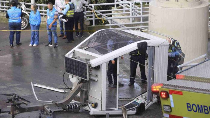 Desplome de cabina del teleférico en Colombia deja un muerto y 12 heridos