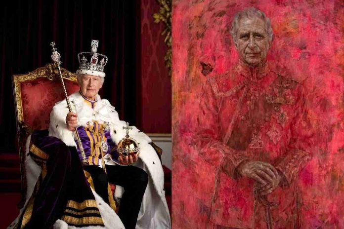#VIDEO: Animalistas vandalizan retrato del rey Carlos III
