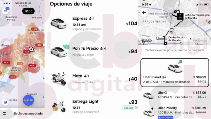 Uber y DiDi hacen su agosto por paro del trasporte público y lluvia registrada en Morelia