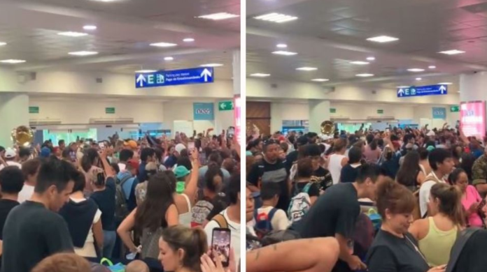 Pasajeros cantan ‘Cielito Lindo’ en aeropuerto de Cancún