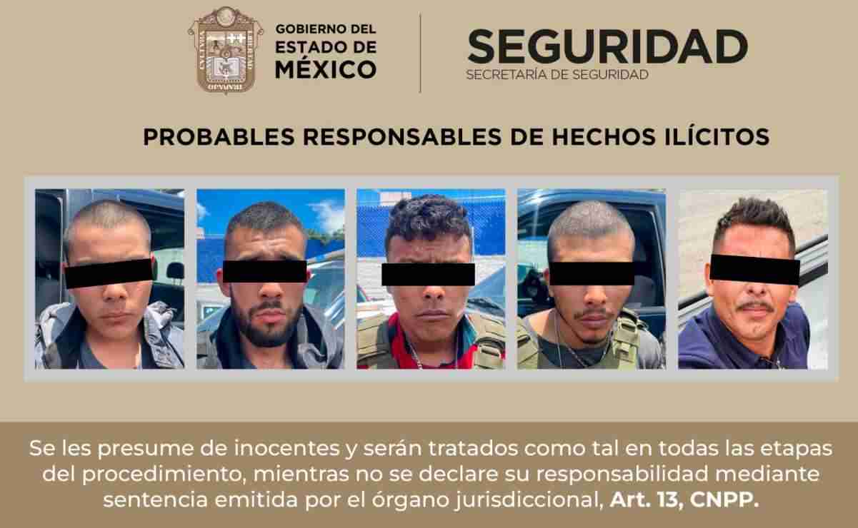 Detienen en el Edomex a 5 presuntos miembros del CJNG Detienen en el Edomex a 5 presuntos miembros del CJNG