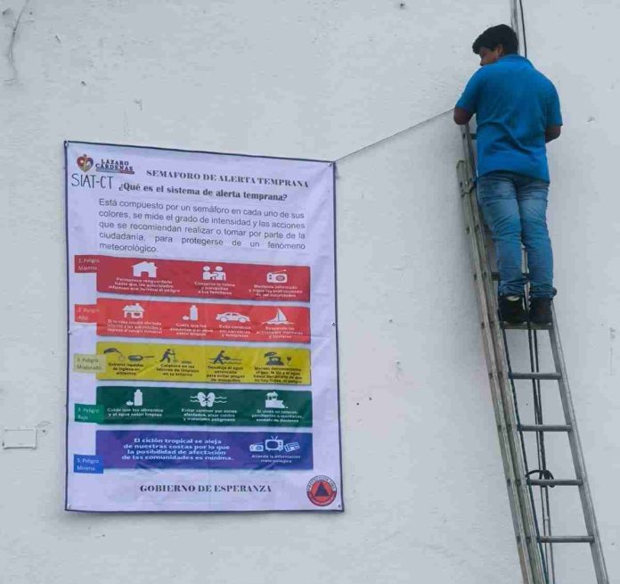 Inicia la colocación de los Semáforos de Alerta Temprana en puntos estratégicos en el municipio