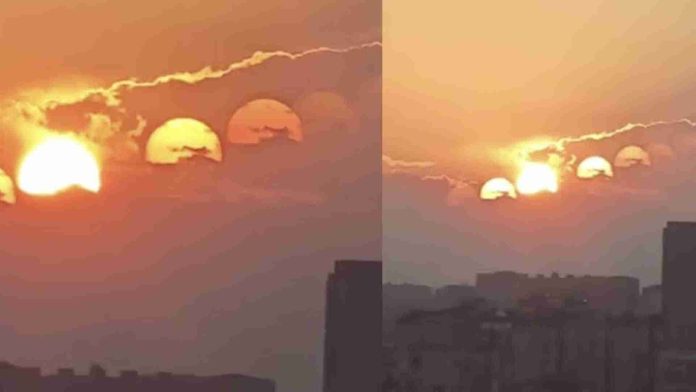 Aparecen siete soles en el cielo de China