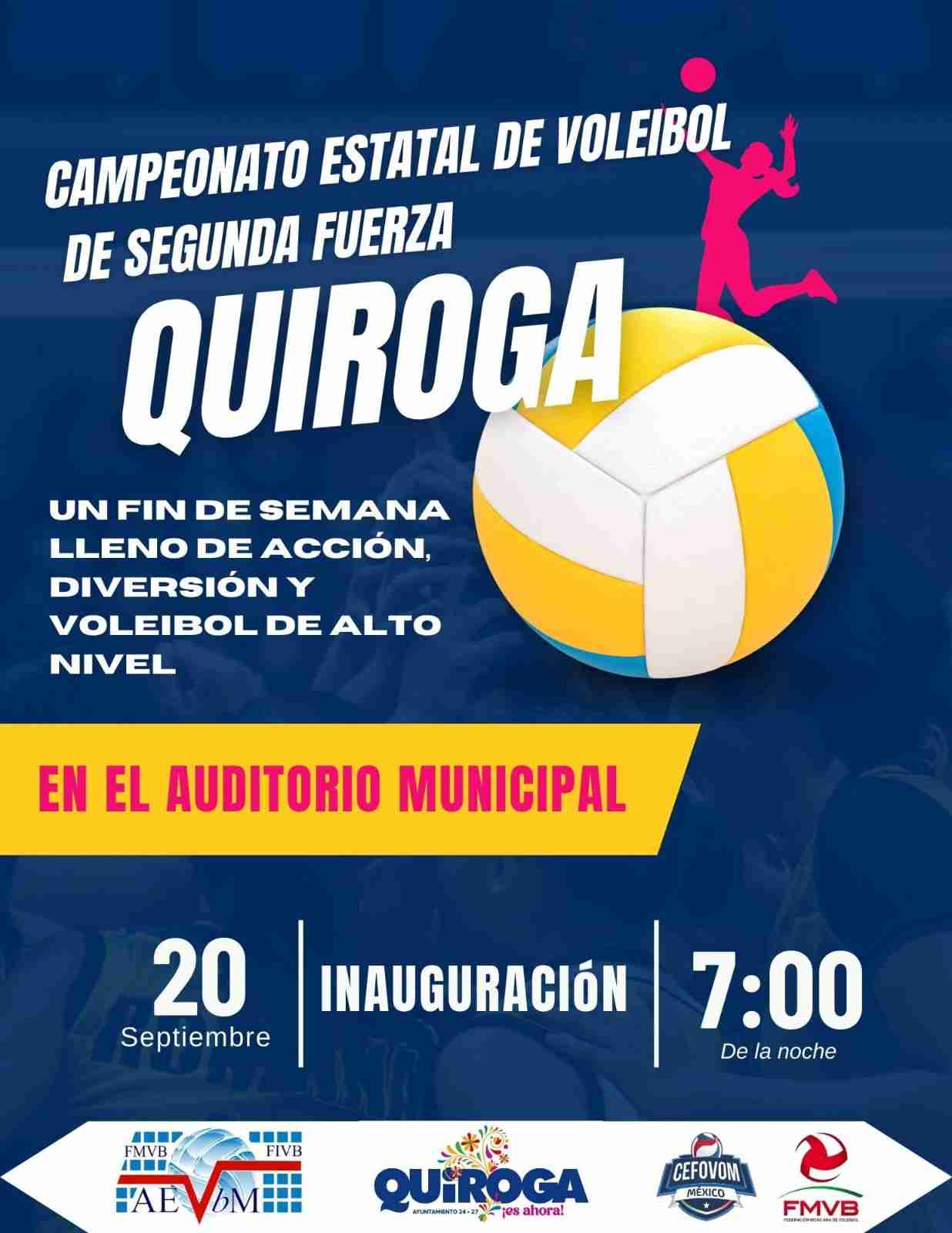 Quiroga, sede del Campeonato Estatal de Voleibol de Segunda Fuerza Quiroga, sede del Campeonato Estatal de Voleibol de Segunda Fuerza