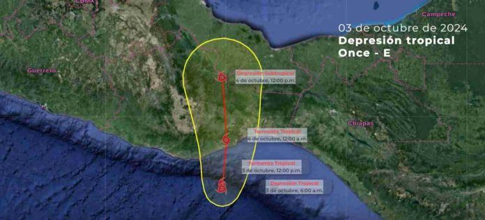 Depresión tropical Once-E provocará lluvias en Michoacán