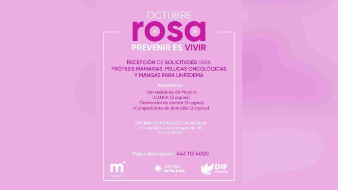 DIF Morelia ofrece apoyos gratuitos a mujeres que enfrentan cáncer de mama