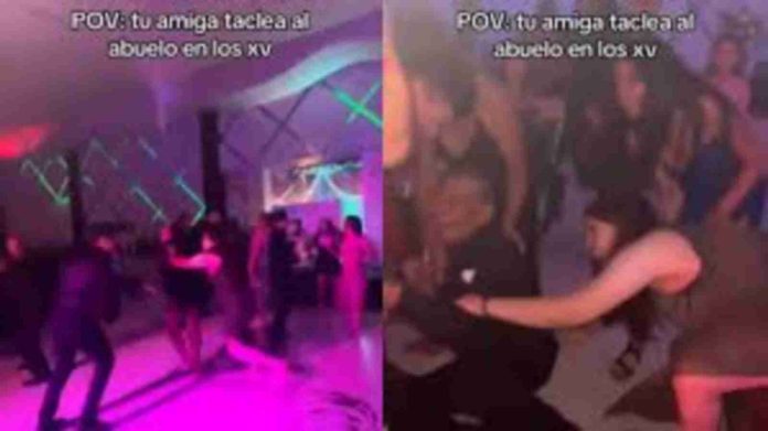 #Video: Baile ''sorpresa'' deja tecleado a viejito en XV años