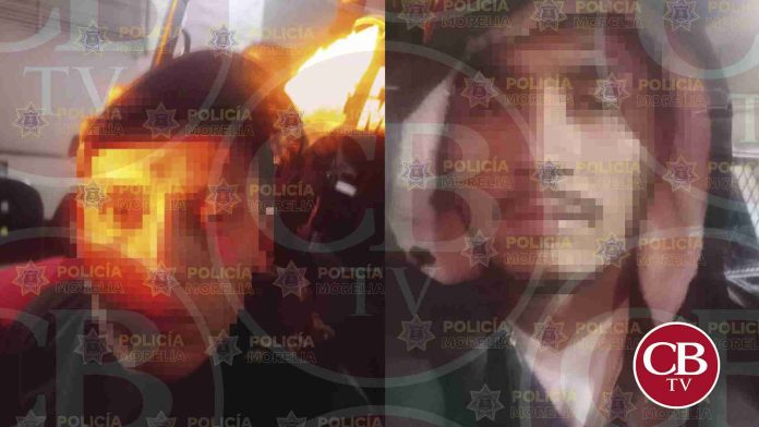Policía Morelia asegura vehículo, arma de fuego y detiene a cuatro personas
